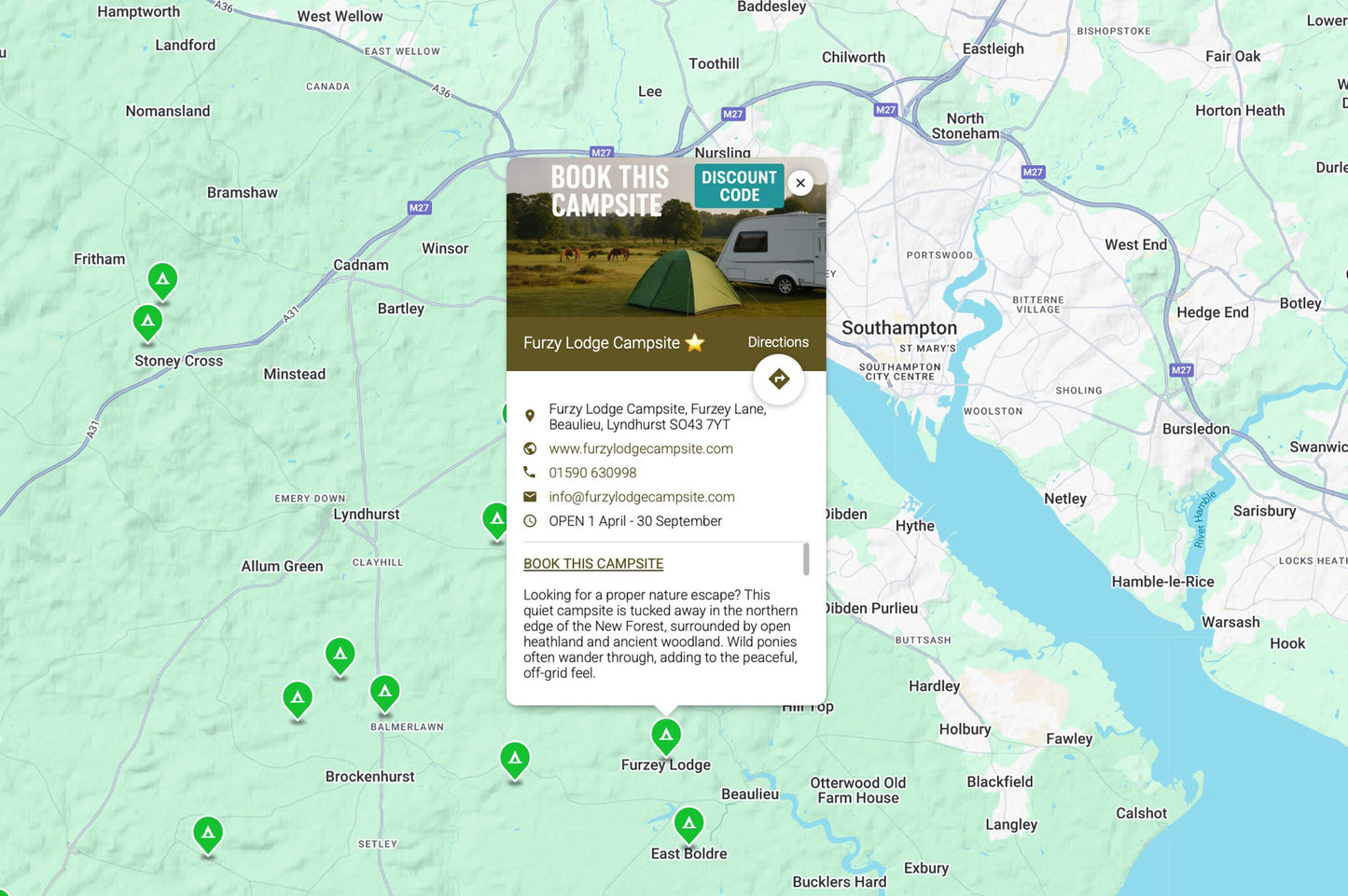 Campsite Premium Listing 🌳